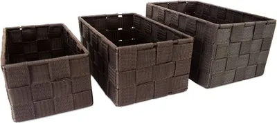 Produktbild von 3er-Set geflochtene Aufbewahrungsboxen für Badezimmer Textil-Körbe