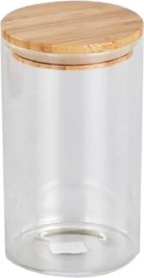 Produktbild von runder Krug 1,0l Glas + Bambusdeckel