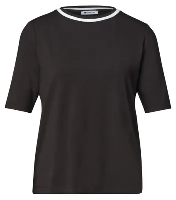Produktbild von Street One LTD QR shirt w.kick stripe col black coffee 38