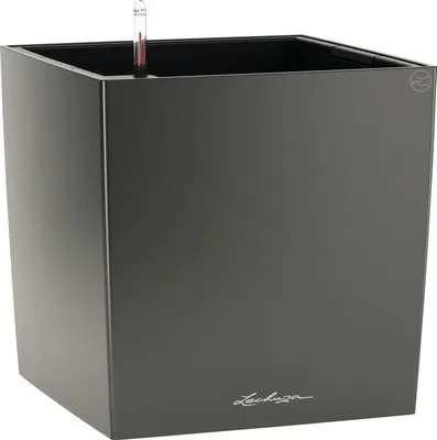 Obrázek produktu pro LECHUZA CUBE 50, Květináč, Volně stojící, Polypropylen (PP), Tmavě šeda, Vnitřní, Černá