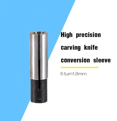 Immagine prodotto di Adattatore per mandrino a morsetto, da 6 mm a 3,175 mm, convertitore per portautensili, serraggio stabile, alta precisione per macchine CNC da incisione