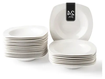 Produktbild von Suppenteller - 24 x 24 cm - Weiß - Bone China - eckig - 24er Set