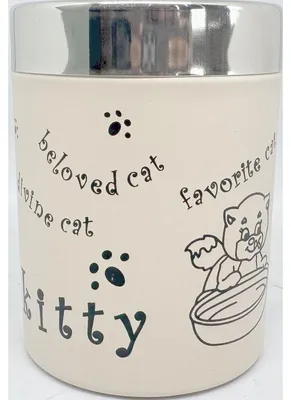 Produktbild von Leckerlidose Katze beige