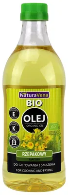 OLEJ RZEPAKOWY DO GOTOWANIA I SMAŻENIA OMEGA-3 BIO 1 L - NATURAVENA