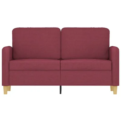 Image de vidaXL Canapé 2 places vin rouge 120 cm Tissu