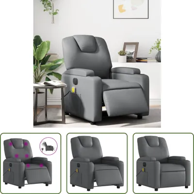 Produktbild von The Living Store Massagesessel Elektrisch Grau Kunstleder
