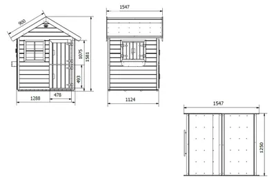 Produktbild von Prestige Garden Funny Kiefer Spielhaus, Kesseldruckimprägniertes Holz Garten Spielhaus Für Kinder, Mit Tür Fenster Läden Und Fußboden, Witterungsbeständig Und Stabil