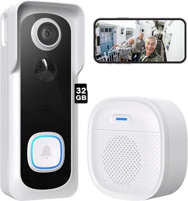 Produktbild von 2K Video Türklingel mit Kamera Smart WLAN Doorbell Camera mit AI für den Außenbereich