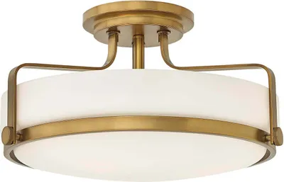 Produktbild von Harper Zeitgenössische Kronleuchter In Stahl Antique Brass Glas 3 Lichter E27
