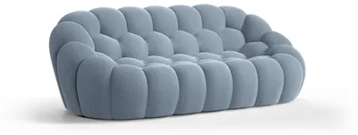 Productafbeelding van Luxueuze textiele compressiebank. Grijze, stijlvolle bank. Compacte bank