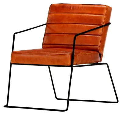 Produktbild von Sessel für Wohnzimmer, Lesesessel, Stillsessel, Fernsehsessel, Hellbraun Echtleder
