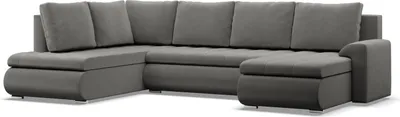 Produktbild von U-Sofa mit Schlaffunktion Foresta, Ottomane, Hellgrau