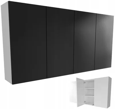 Zdjęcie produktu dla szafka łazienkowa do łazienki 160 160cm 160x80 wisząca czarny mat