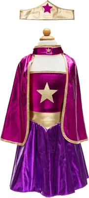 Image de Robe de star de super-héros avec cape et bandeau - pour les petites héroïnes, pour 5-6 ans