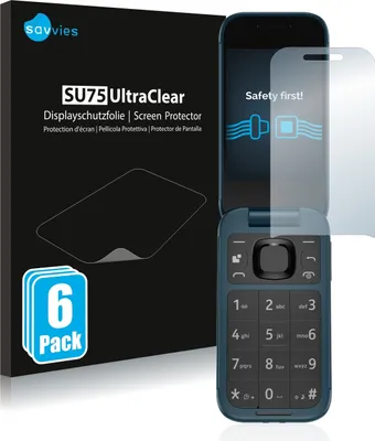 Produktbild von 6x Für Nokia 2660 Flip Schutzfolie Savvies Displayschutz Display Schutz Folie Klar Transparent
