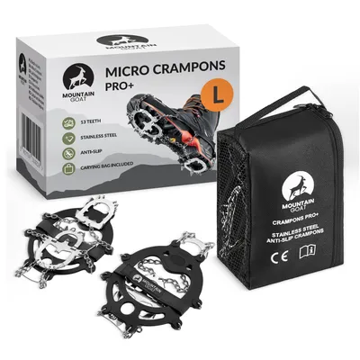 Produktbild von MOUNTAIN GOAT Steigeisen Crampons Premium, 13 Edelstahl-Zähne, Schuhspikes, (41-43) L