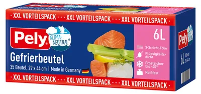 Produktbild von Pely Gefrierbeutel 3 Schicht Folie Vorteilspack 6 Liter 35 Stück