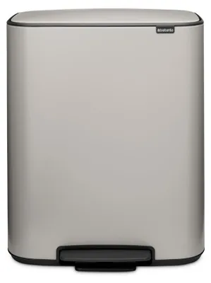 Obrázek produktu pro Koš na odpadky Brabantia Bo Pedal 1010450, 2x30 l, plynulé zavírání, protiskluzová základna, světle šedá