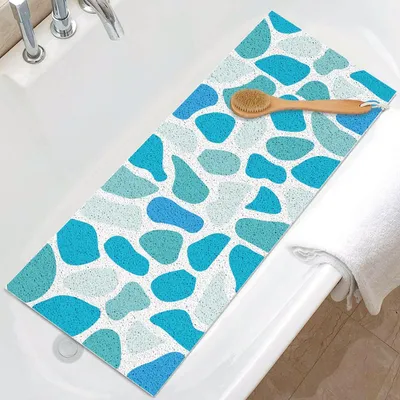 Productafbeelding van Antislip douchemat van PVC met Luffa-massage, 100 x 40 cm, blauw
