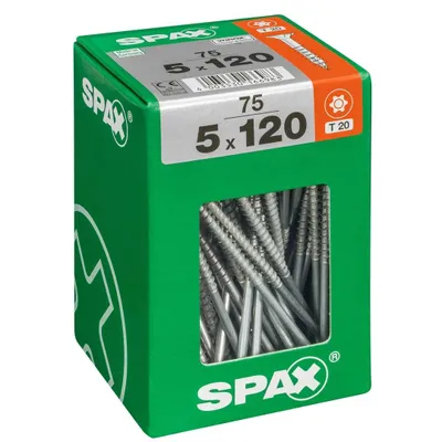Immagine prodotto di Set di 75 viti SPAX in acciaio a testa piatta, Diam.5 mm x L.120 mm