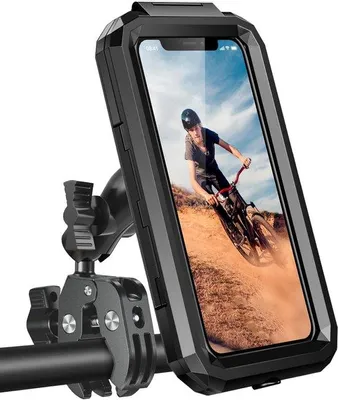Obrázek produktu pro Držák na telefon pro kolo, 360° otočný, vodotěsný, antivibrační, pro smartphony o velikosti 4-6,8 palců