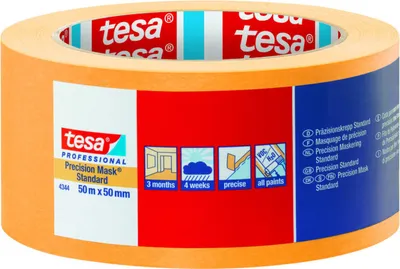 Productafbeelding van TESA Professional 4344, universele afplaktape, papier, oranje, geschikt voor metaal, kunststof, rubber en hout, universeel