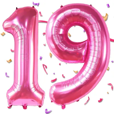 Productafbeelding van Folienballon Cijfer 19 Roze 40 Inch voor Verjaardagen