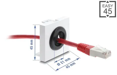 Image de DELOCK Easy 45 Kabeldurchführung rund 21 mm Durchm.
