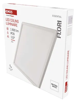 LED přisazené svítidlo FLORI čtvercové, bílé, 18W, neutrální bílá