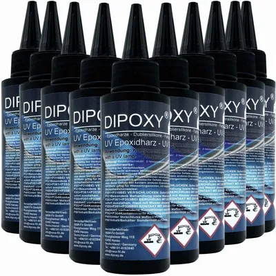 Produktbild von Schnellhärtendes UV Epoxidharz in Profi Qualität 10x100ml resin