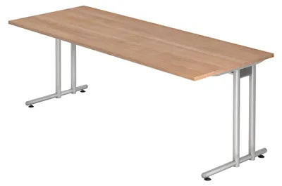 Zdjęcie produktu dla Biurko z serii "N" firmy bümö, wykończenie: imitacja orzecha, wymiary: 200 x 80 cm
