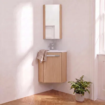 Produktbild von SKINO Eckwaschtisch-Set mit Armatur und Unterschrank