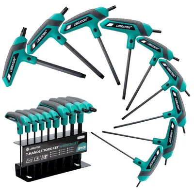 Imagen del producto de Juego de llaves Torx con mango en T, tamaños T10-T50, 9 piezas