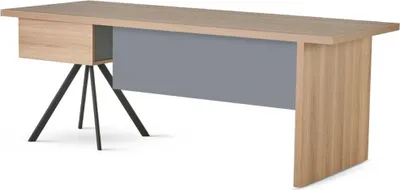 Produktbild von Beige-Grauer Arbeitszimmer Tisch Designer Rechteckiger Bürotisch Möbel