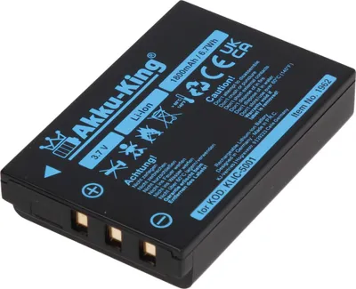 Produktbild von Akku kompatibel mit Kodak KLIC-5001 - Li-Ion 1800mAh - für EasyShare Z730 Zoom, Z730, P712, DX7590, DX6490, Z760, DX7440, DX7590, P880, DX7630