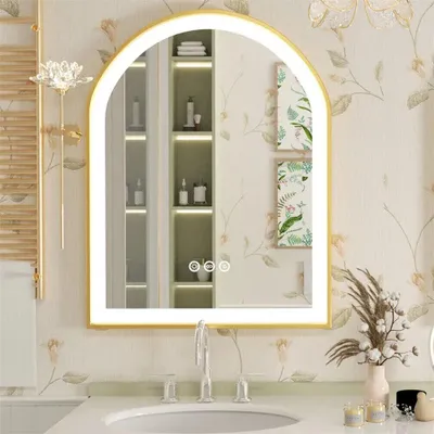 Immagine prodotto di Specchio da bagno a LED - Specchio da bagno con luci LED - Specchio illuminato - Specchio a forma di arco