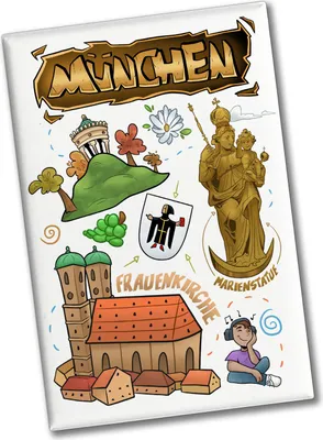 Produktbild von München Pop Art Souvenir Souvenir Magnet - Wahrzeichen