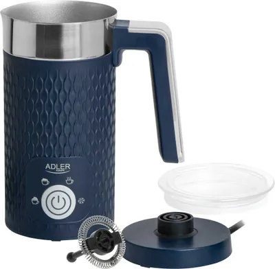 Obrázek produktu pro Adler AD 4494, Automatický napěňovač/ohřívač mléka, Metalická, Tmavě modrá, 130 ml, 300 ml, 0,3 l, Horký a studený