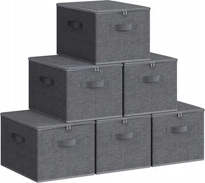 Produktbild von Songmics Aufbewahrungsboxen 6 Stück faltbar grau