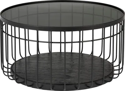 Produktbild von Housecraft Living Lance Couchtisch Rund 60 cm Glas/ Metall Schwarz