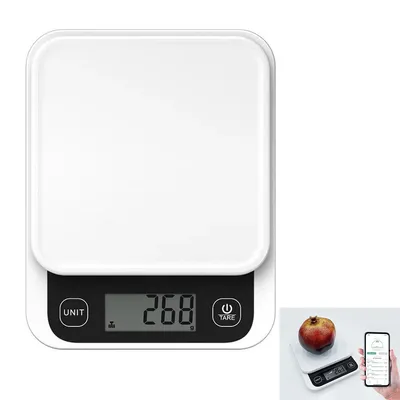 Produktbild von Lebensmittelwaage,Nährwertrechner, digitale Küchenwaage, Kalorienzähler, ideal für Mahlzeitenplanung und Diät, Einheiten: lb, g, oz, inkl. Batterie