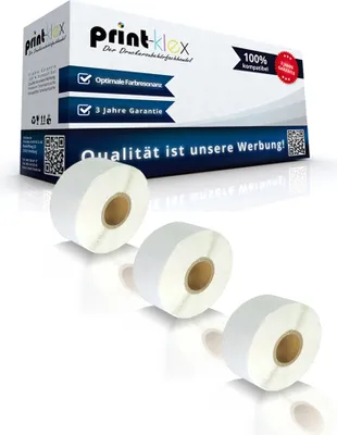 Produktbild von 3x Kompatible Etiketten-Rollen für Dymo 11352 Labelwriter 450 Labelwriter 450Duo Labelwriter 450Series Labelwriter 450Turbo 11352 S0722520 54mm x  25mm 500 Etiketten Büro Line Serie