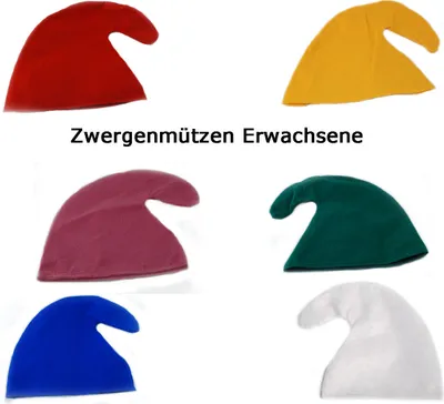 Produktbild von Zwergenmütze für Erwachsene - Zwergen Hut Mütze - Gnommütze - Zwerg rot