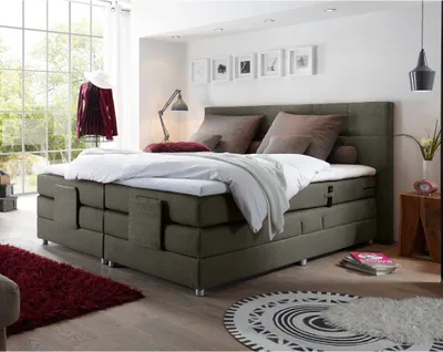 Produktbild von Boxspringbett Hotelbett Doppelbett MANAUS-09 in Stone, Komfort Topper, 180 x 200 cm, H2, elektrisch verstellbar, Taschenfederkern-Matratze