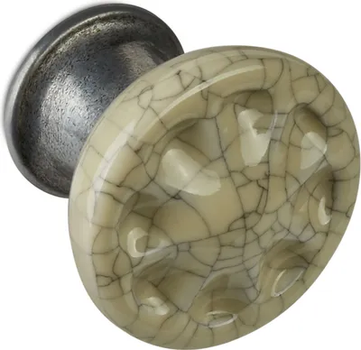 Produktbild von SOTECH Möbelknopf META Ø 33 mm Altsilberoptik / krakeliert Porzellanknopf SOTECH