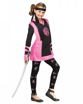 Produktbild von Dragon Ninja Girl Mädchenkostüm für Halloween & Fasching Größe: L / 12-14 Jahre