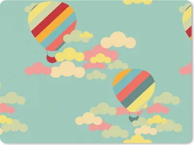 Produktbild von MuchoWow® Mauspad Mousepad Heißluftballon - Schnittmuster - Baby 23x19 cm - Mousepads - Maus Mat - Pad - Mausunterlage - Schreibtischunterlage - Mauspad
