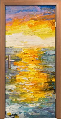 Produktbild von Türposter 90x200 cm Türaufkleber Türtapete Türfolie Klebefolie Sonnenuntergangs auf dem Küste Wasser