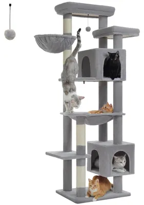 Immagine prodotto di Albero per gatti - Tiragraffi - Parete da arrampicata per gatti - Tiragraffi in sisal - Albero per gatti - Amaca - Casetta per gatti
