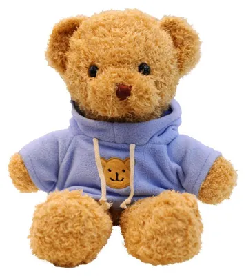 Immagine prodotto di Orsetto con cappuccio, peluche, giocattolo morbido, blu, 30 cm